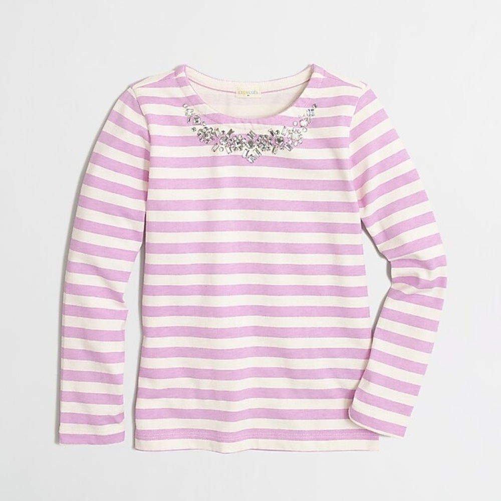 Girls Crewcuts Jeweled Long Sleeved Shirt